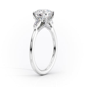 The Baguettes Megan Set With A 2 Carat Radiant Lab Diamond