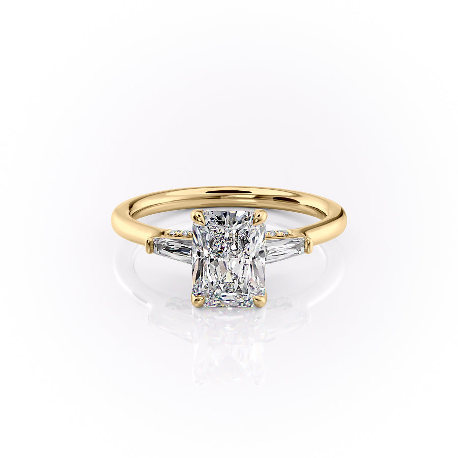 The Baguettes Megan Set With A 2.5 Carat Radiant Lab Diamond