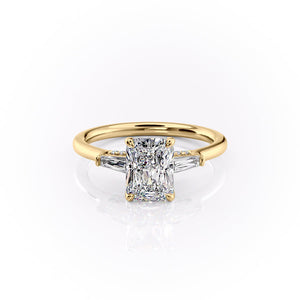 The Baguettes Megan Set With A 3.5 Carat Radiant Moissanite