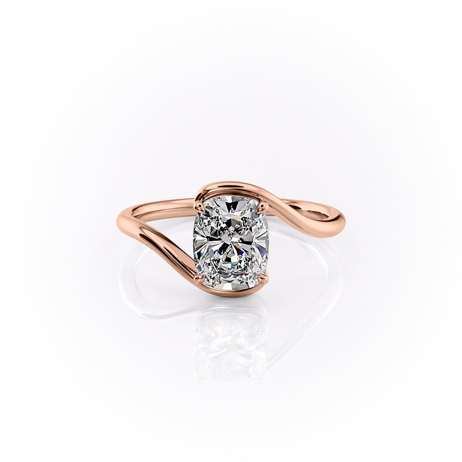 The Skyler Set With A 2.5 Carat Elongated Cushion Lab Diamond