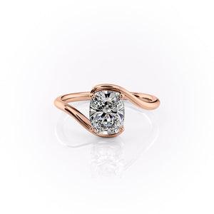 The Skyler Set With A 3.5 Carat Elongated Cushion Moissanite