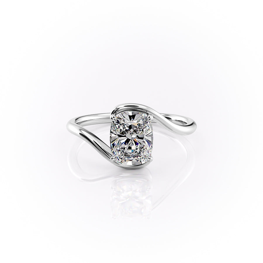 The Skyler Set With A 4.5 Carat Elongated Cushion Moissanite