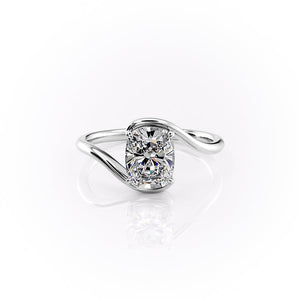 The Skyler Set With A 2.5 Carat Elongated Cushion Moissanite