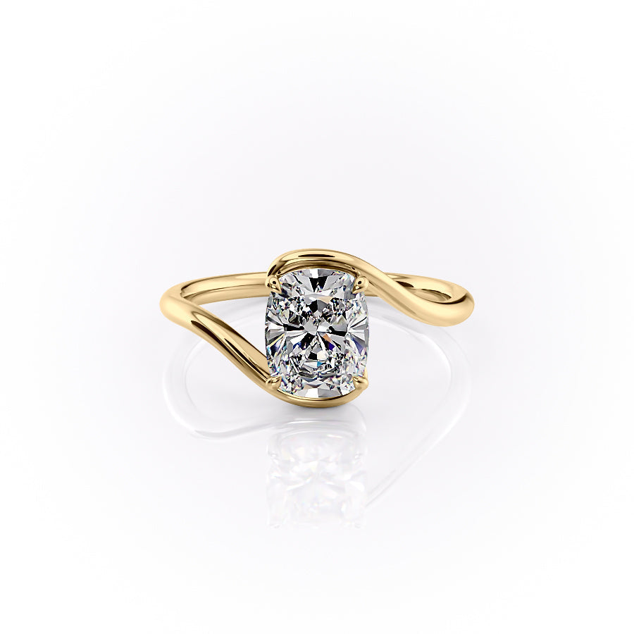The Skyler Set With A 2.5 Carat Elongated Cushion Moissanite