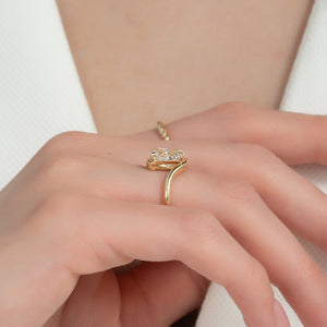 The Skyler Set With A 2.5 Carat Elongated Cushion Moissanite