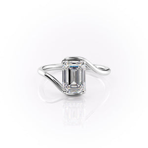 The Skyler Set With A 2.5 Carat Emerald Moissanite
