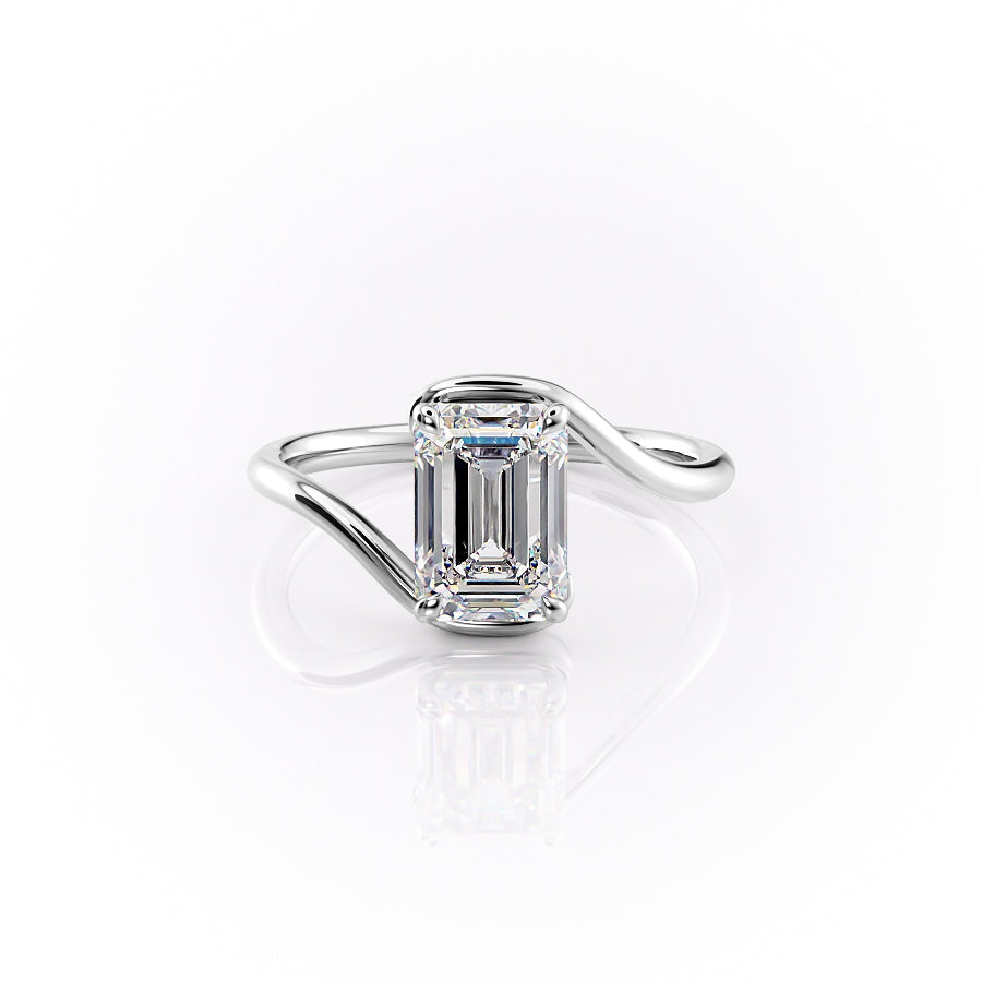 The Skyler Set With A 2.5 Carat Emerald Moissanite
