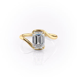 The Skyler Set With A 1.5 Carat Emerald Moissanite