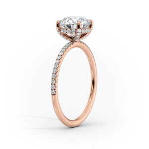 The Pave Crown Kamellie Set With A 3.5 Carat Oval Moissanite