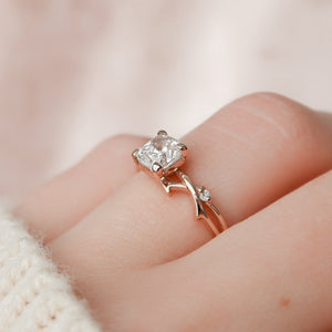 The Twig Set With A 2 Carat Cushion Lab Diamond