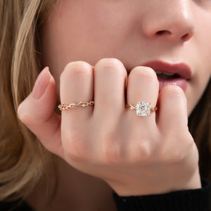 The Twig Set With A 2 Carat Cushion Lab Diamond