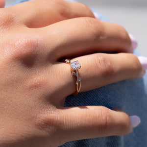 The Twig Set With A 2 Carat Cushion Lab Diamond