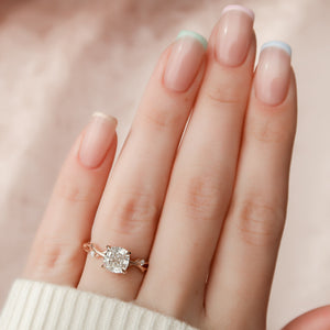 The Twig Set With A 2 Carat Cushion Lab Diamond