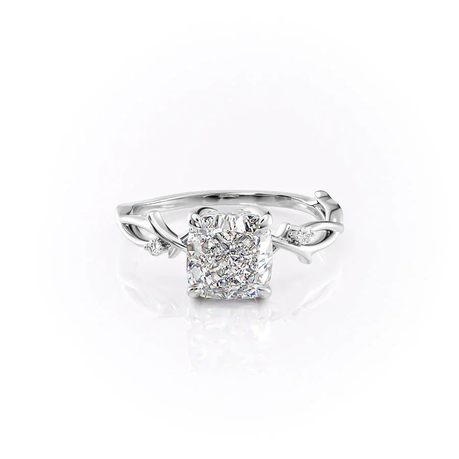 The Twig Set With A Cushion Moissanite