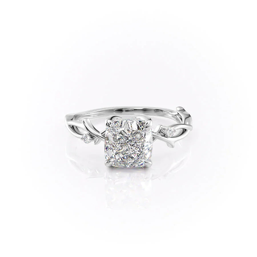 The Twig Set With A 2 Carat Cushion Lab Diamond