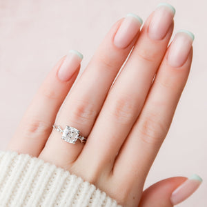 The Twig Set With A 2 Carat Cushion Lab Diamond