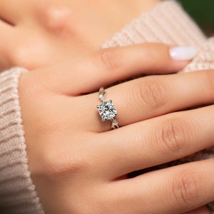The Twig Set With A 2 Carat Cushion Lab Diamond