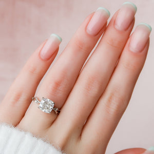 The Twig Set With A 2 Carat Cushion Lab Diamond