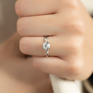 The Twig Set With A 2 Carat Cushion Lab Diamond