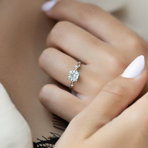 The Twig Set With A 2 Carat Cushion Lab Diamond