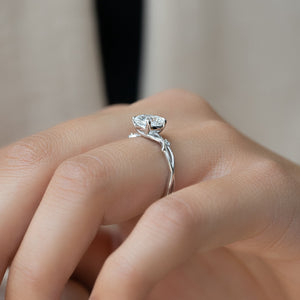 The Twig Set With A 2 Carat Cushion Lab Diamond