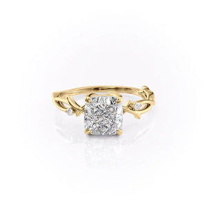 The Twig Set With A 3.5 Carat Cushion Moissanite