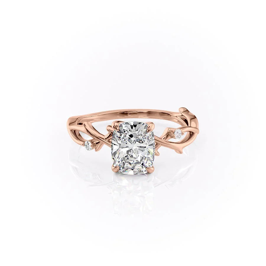 The Twig Set With A 3.5 Carat Elongated Cushion Moissanite