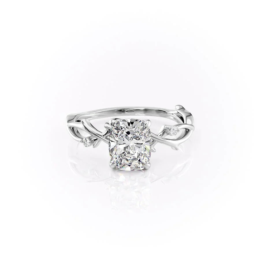 The Twig Set With A Elongated Cushion Moissanite