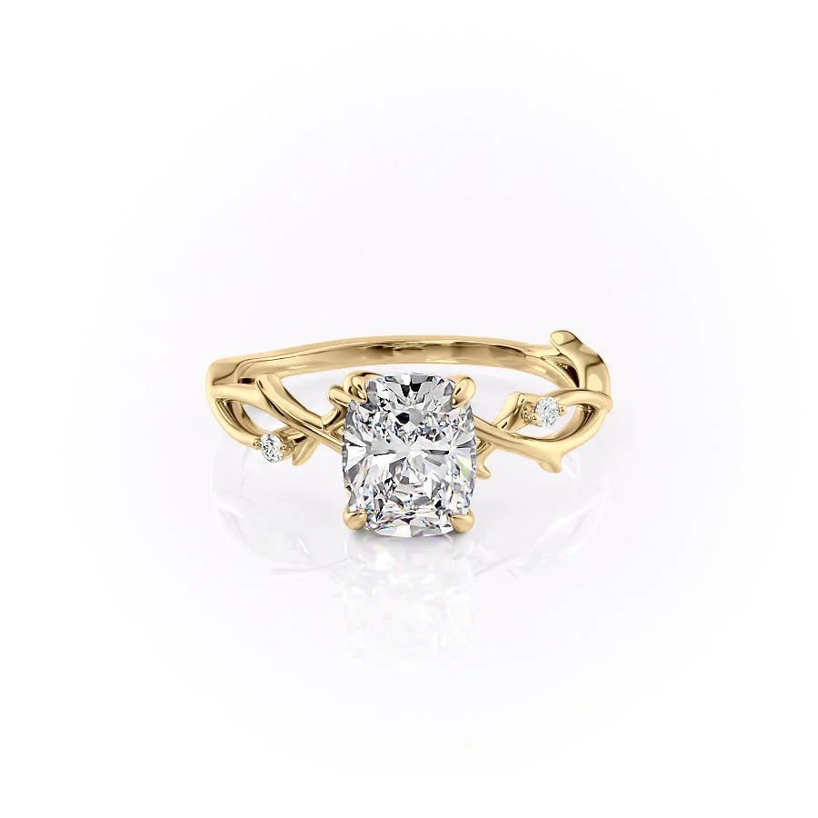 The Twig Set With A 1.5 Carat Elongated Cushion Lab Diamond