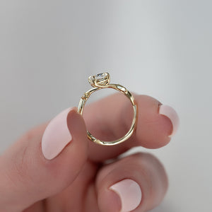 The Twig Set With A 2 Carat Elongated Cushion Lab Diamond