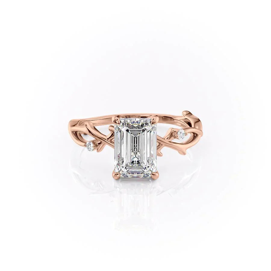 The Twig Set With A 1.5 Carat Emerald Moissanite