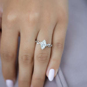 The Twig Set With A 2 Carat Marquise Lab Diamond