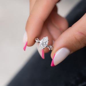 The Twig Set With A 2 Carat Marquise Lab Diamond