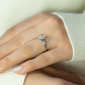 The Twig Set With A 2 Carat Marquise Lab Diamond