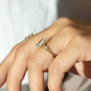 The Twig Set With A 2 Carat Marquise Lab Diamond