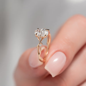 The Twig Set With A 2 Carat Oval Lab Diamond