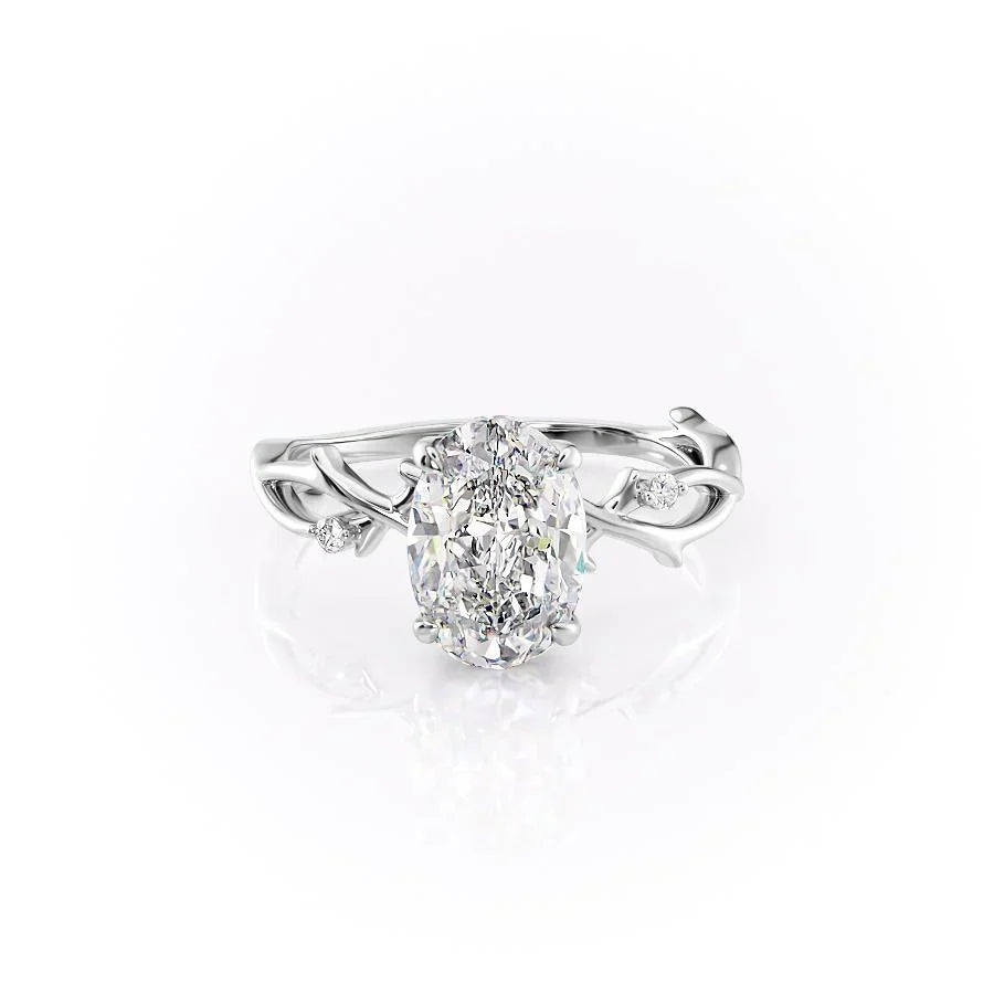 The Twig Set With A Oval Moissanite