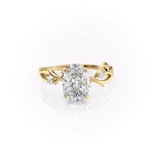 The Twig Set With A 1.5 Carat Oval Moissanite