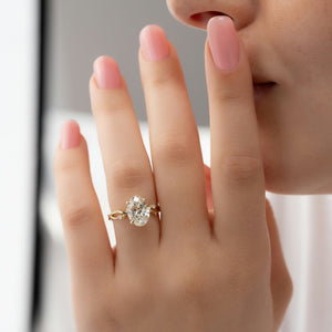 The Twig Set With A 3 Carat Oval Lab Diamond