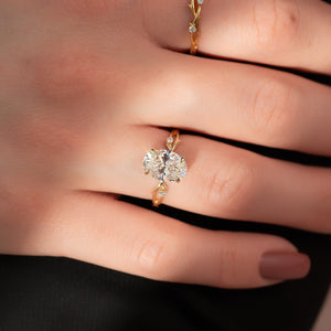 The Twig Set With A 3 Carat Oval Lab Diamond