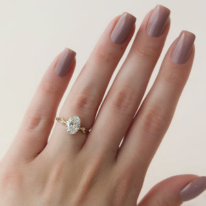 The Twig Set With A 3 Carat Oval Lab Diamond