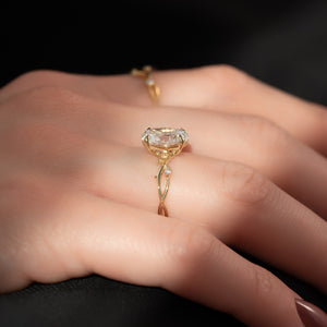 The Twig Set With A 3 Carat Oval Lab Diamond