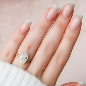 The Twig Set With A 3 Carat Oval Lab Diamond