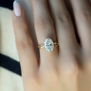 The Twig Set With A 3 Carat Oval Lab Diamond