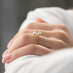 The Twig Set With A 3 Carat Oval Lab Diamond