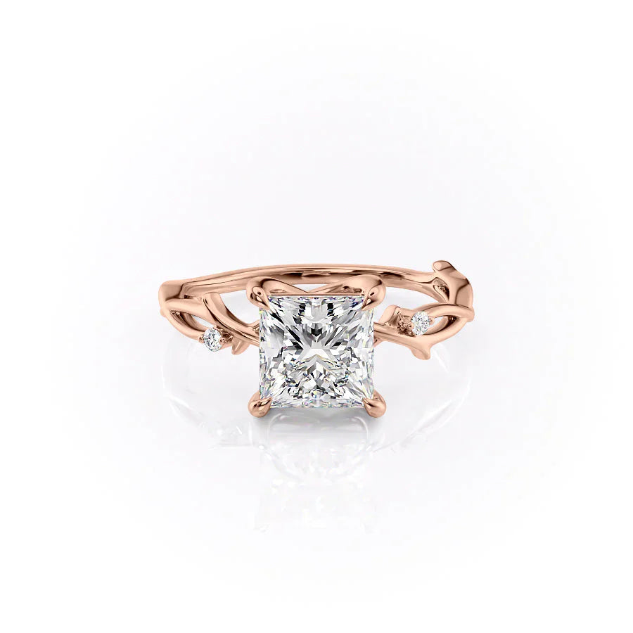 The Twig Set With A 1 Carat Princess Lab Diamond
