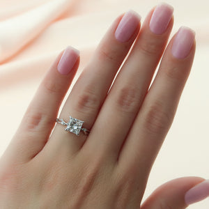 The Twig Set With A 2 Carat Princess Lab Diamond