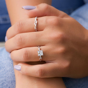 The Twig Set With A 2 Carat Princess Lab Diamond