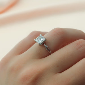The Twig Set With A 2 Carat Princess Lab Diamond