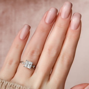 The Twig Set With A 2 Carat Princess Lab Diamond